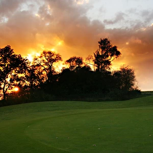 Golfplatz Leimershof Sonnenuntergang